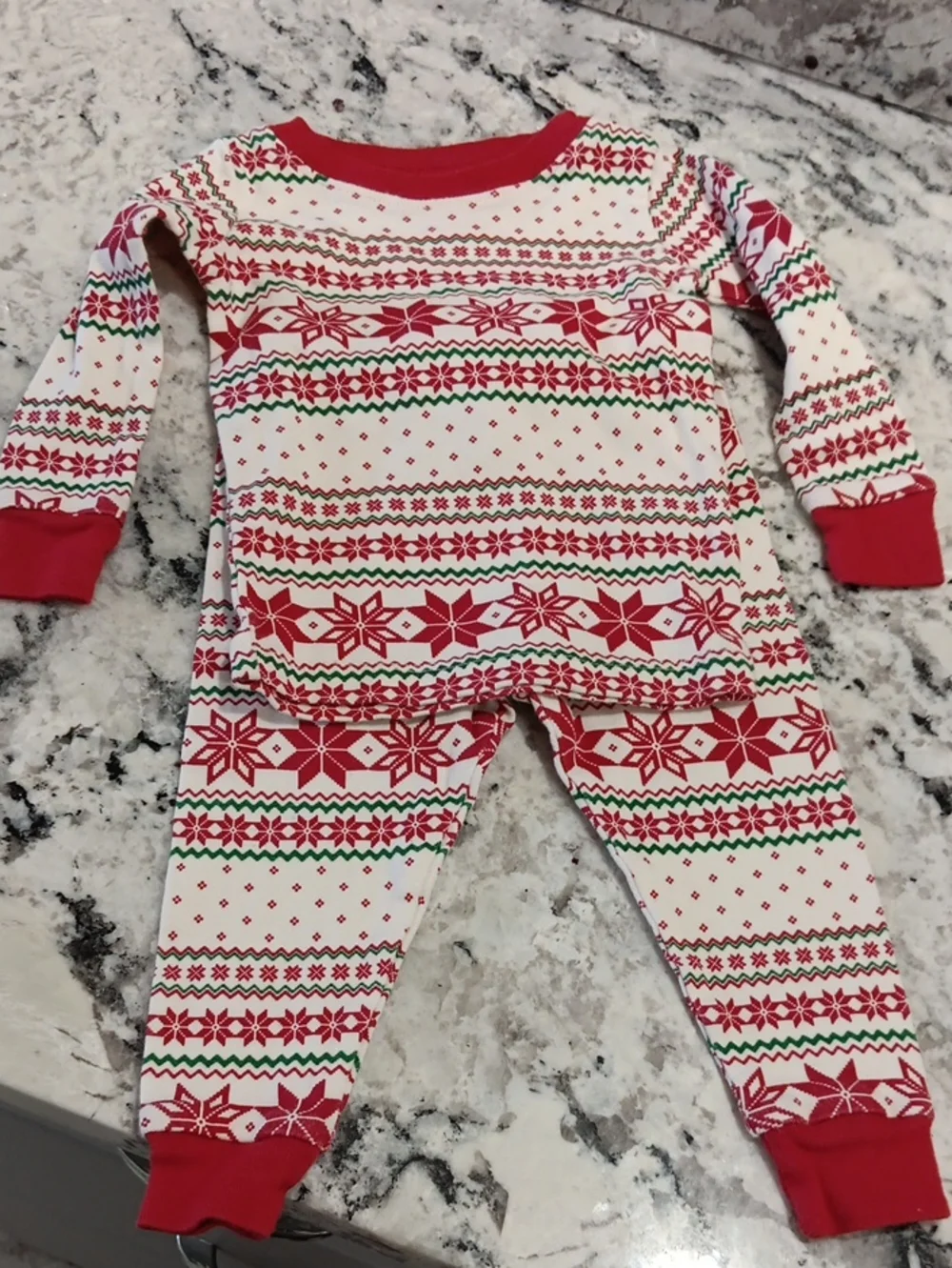 9 Mo Size Red & White Holiday Pajama Set